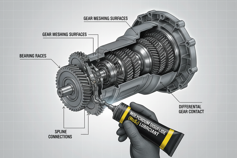 jak wyciszyć skrzynię - dyferencjał - dwusiarczek molibdenu