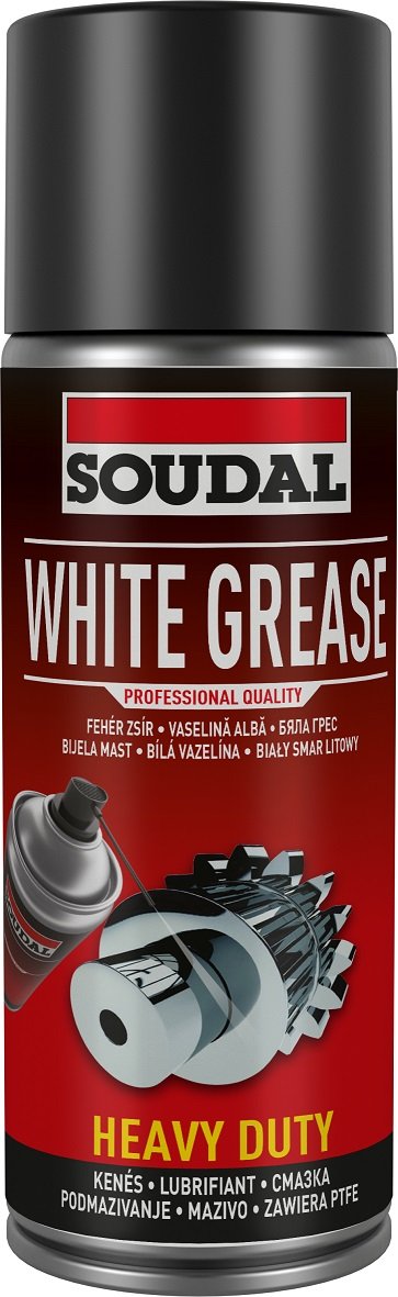 SOUDAL White Grease 400 ml – biały smar litowy z PTFE w sprayu