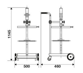 Raasm 64064 high-pressure grease pump - pneumatic drive - Set for 50kg drums