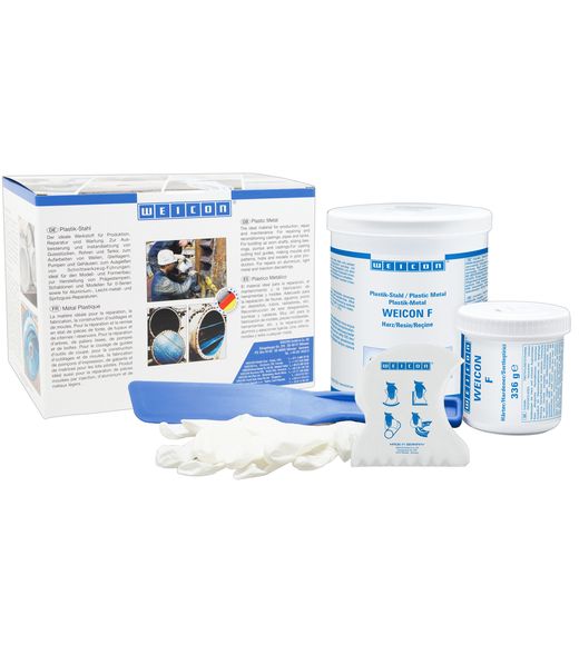 WEICON F epoxy resin paste, aluminum color metallic, anti-magnetic 