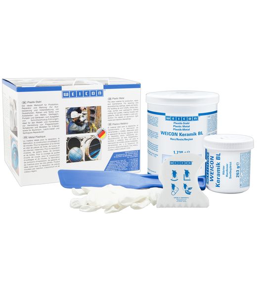 WEICON BL liquid epoxy resin, mineral fill, DNV GL certified, blue 