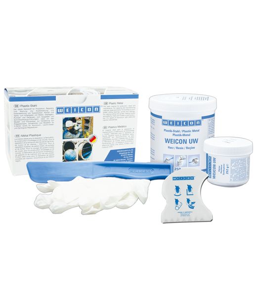 WEICON UW paste white epoxy resin, filler: mineral, waterproof 